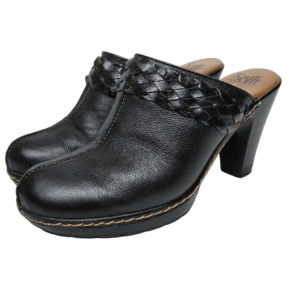 Sofft Shoes - Sofft Leather Braided Clogs Mules Black size 8.5